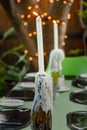 Dripping candle restaurant Royalty Free Stock Photo