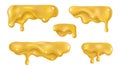 Dripping cheese melted elements set Royalty Free Stock Photo