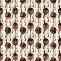 Dripping chocolate vector seamless pattern grid background. Brown cream white backdrop of overlapping melting drips of Royalty Free Stock Photo