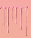 Dripping cream, liquid, ice cream. Flowing glaze, pink chocolate Royalty Free Stock Photo