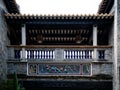 The dripping eaves tiles and clay sculpture of eaves