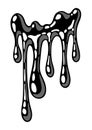 Dripping flowing slime. Toxic mucus smudges drips. Leaking paint streak.