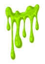 Dripping flowing slime. Toxic mucus smudges drips. Leaking paint streak.