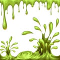 Dripping green slime.Halloween set