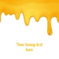 Dripping honey flowing down the frame