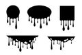 Dripping liquid design elements. Isolated frames and borders with ink or paint flow down