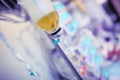 Dripping medical solution in the ICU Royalty Free Stock Photo