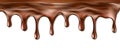 Dripping melted chocolate isolated on white. Royalty Free Stock Photo