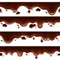 Dripping melted chocolate seamless banners Royalty Free Stock Photo