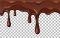Dripping melted chocolate . Vector illustration