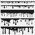 Dripping oil, Black paint. Liquid stain. Current Drip and drop. vector Royalty Free Stock Photo