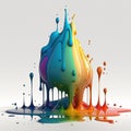 Dripping paint colors, colorful grunge water