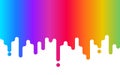 Dripping paint. Rainbow background. Abstract colorful backdrop on white. Color design for website, business card. Vector