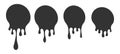 Dripping round paint set, liquid ink splash and drops. Melted circle vector image Royalty Free Stock Photo