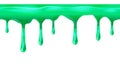 Dripping seamless green, dripps, liquid drop and splash, isolated on white, vector and illustration. Royalty Free Stock Photo