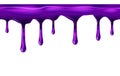 Dripping seamless purple, dripps, liquid drop and splash, blood repeatable isolated on white, vector and illustration. Royalty Free Stock Photo