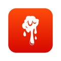Dripping slime icon digital red
