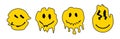 Dripping smiles art cartoon happy acid sticker ghost. Slogan typography cartoon face drip art.