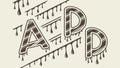 Dripping Textured Letters APD, Urban Art and Typography, vector design Generative AI Royalty Free Stock Photo