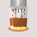 Dripping Vietnamese Coffee With Condensed Milk Vector Illustration