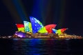 Drips and drops on the rooftop of Sydney Opera House Vivid Sydney Royalty Free Stock Photo