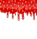 Drips of Strawberry Jam on White Background Royalty Free Stock Photo