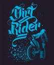 Drirt rider Motocross Freestyle design for apparel Royalty Free Stock Photo