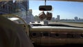 Drive Along the Malecon, Havana, From Inside Classic Car. Royalty Free Stock Photo
