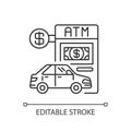 Drive through ATM linear icon Royalty Free Stock Photo