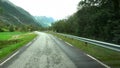 Drive on Fv724 to Briksdalsbreen, Norway