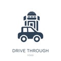 drive through icon in trendy design style. drive through icon isolated on white background. drive through vector icon simple and Royalty Free Stock Photo