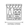 Drive through liquor store linear icon