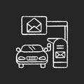 Drive through mailbox chalk white icon on black background Royalty Free Stock Photo