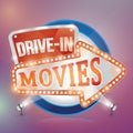 drive in movies. Vector illustration decorative design