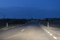 Drive at night in a countryside with lowlights. Lithuania Europe