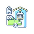 Drive through prayer booth RGB color icon