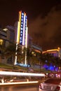 Drive scene at night lights, Miami beach, Florida. Royalty Free Stock Photo