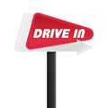 Drive in sign isolated on background vector illustration, vector red sign icon Royalty Free Stock Photo