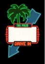 Drive In Theater Movie Neon Sign Royalty Free Stock Photo