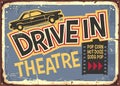 Drive in theater vintage sign design Royalty Free Stock Photo