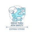 Drive thru ATM safety concept icon Royalty Free Stock Photo