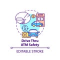 Drive thru ATM safety concept icon Royalty Free Stock Photo