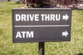 Drive thru ATM sign Royalty Free Stock Photo