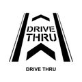 Drive thru icon. Drive thru text on the road isolated on background Royalty Free Stock Photo