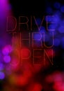 Drive Thru Open Sign - Modern LED sign and Bokeh Royalty Free Stock Photo