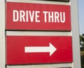 Drive thru road sign Royalty Free Stock Photo