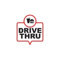 Drive thru text logo design template Royalty Free Stock Photo