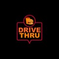 Drive thru text logo design template Royalty Free Stock Photo