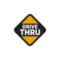 Drive thru text logo design template Royalty Free Stock Photo
