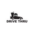 Drive thru text logo design template Royalty Free Stock Photo